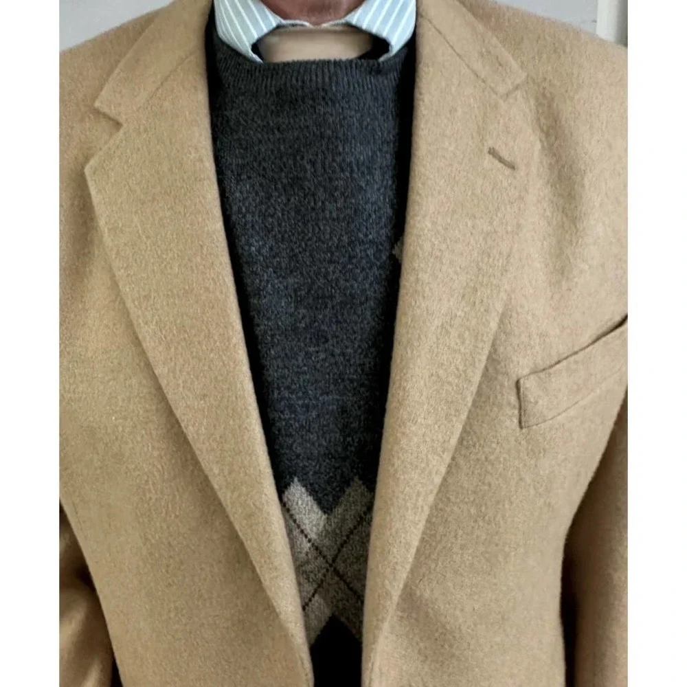 VTG CLAIBORNE Mens 100% Camel Hair Sport Coat Blazer 44R